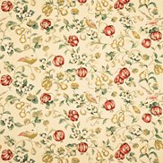 Sanderson Tyg Pear & Pomegranate Teal/Cherry