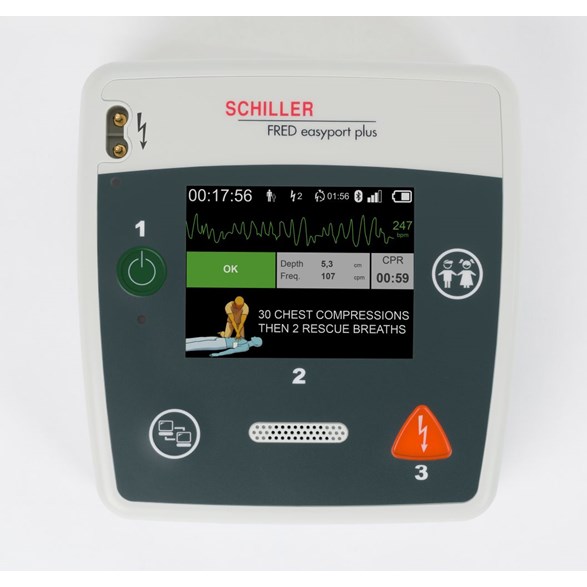 FRED EASYport Plus, Schiller, defibr,inkl vuxelektr,väska