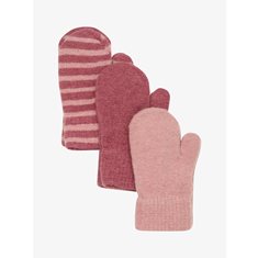 Minymo Ull Vante 3-Pack 1-6 År Rosa