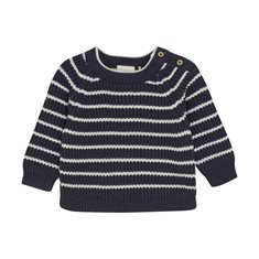 Minymo stickad tröja 56-80 Blå/Vit