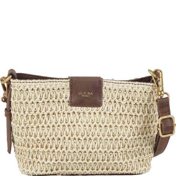 Ulrika Handväska Strå 22X15x7 Beige/Brun
