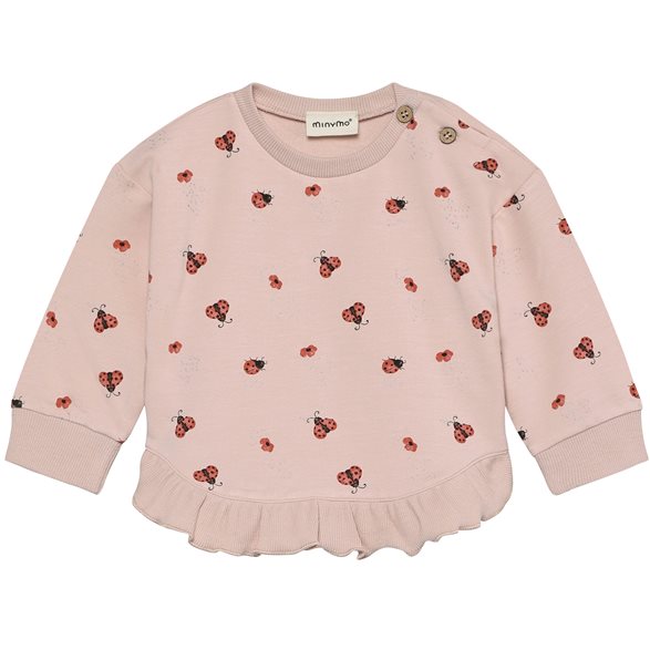 Minymo Sweatshirt Nyckelpigor 68-80 Rosa
