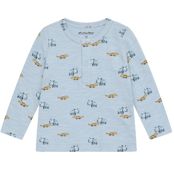 Minymo Långärmad T-Shirt Dinosaurier 62-80 Blå