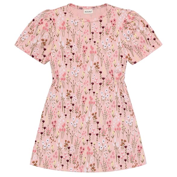 Minymo Klänning 98-140 Rosa Blommig