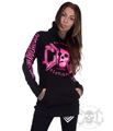 eXc E A F Long Hoodie Black N Pink
