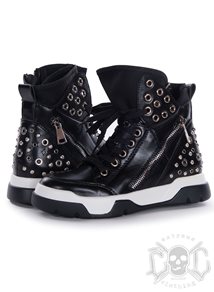 Mix From Italy Studs High Shoes, Black