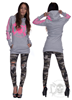 eXc E A F Long Hoodie Grey N Pink