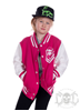 eXc New Skull Kids Varsity Jacket, Pink/White