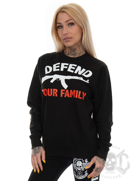 Rebel For Life Defend Your Family Unisex Sweatshirt, Black