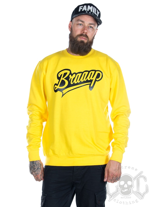 eXc Braaap Unisex Sweatshirt, Yellow - eXtremeclothing.eu