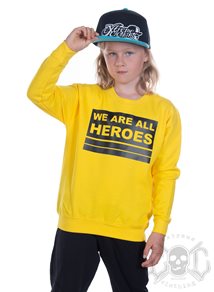 eXc We Are All Heroes Unisex Kidz Sweatshirt, Yellow
