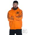 eXc E A F Men Zip Hoodie Orange N Black