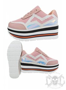 Mix From Italy High Sole Sneakers, Pink