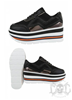 Mix From Italy High Sole Sneakers, Black