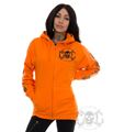 eXc E A F Boyfriend Zip Hoodie Orange N Black
