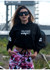 Rebel For Life We Don´t Name Drop Cropped Oversize Hoodie, Black