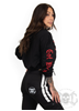 Dirty Dirty Cropped Hoodie, Black N Red