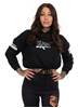 Rebel For Life We Don´t Name Drop Cropped Oversize Hoodie, Black