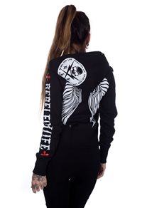 Rebel For Life Winged Hoodie White/Red