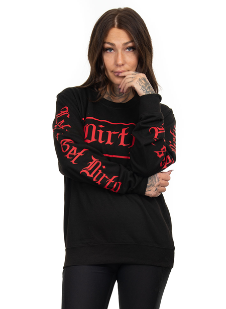 Dirty Unisex Sweatshirt, Black N red
