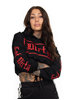 Dirty Dirty Cropped Hoodie, Black N Red