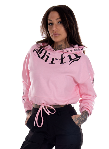 Dirty Chill Cropped Hoodie, Rosa