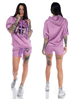 eXc Striped Shorts and hoodie set, Purple