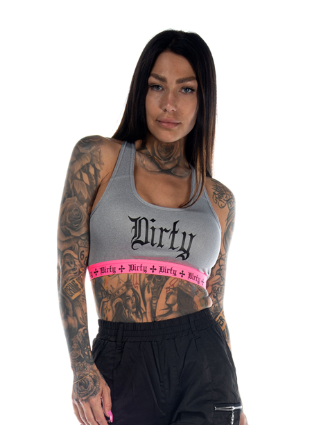Dirty Dirty Sport Top, Grey/Pink