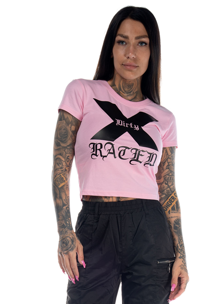Dirty X-rated Crop Top, Pink