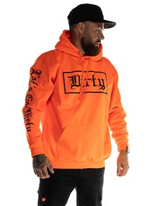 Dirty Unisex Hoodie, Neon Orange