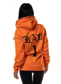 Dirty BAD 1 BF Zip Hoodie, Orange N Black