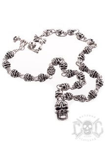 Love & Hate Heavy Skull Necklace 55cm