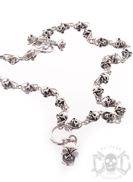 Love & Hate Clean Skull Necklace 63cm