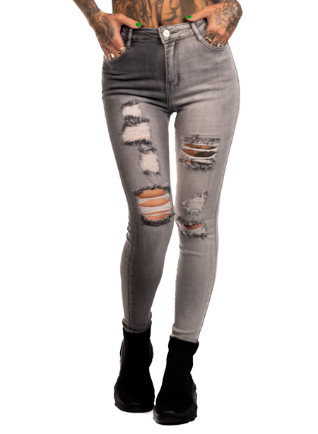 Mix From Italy Ripped Grey Skinny Jeans