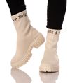 Dirty Ankle Boots, Beige