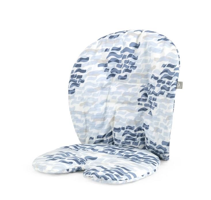 Stokke Steps matstolsdyna, waves blue
