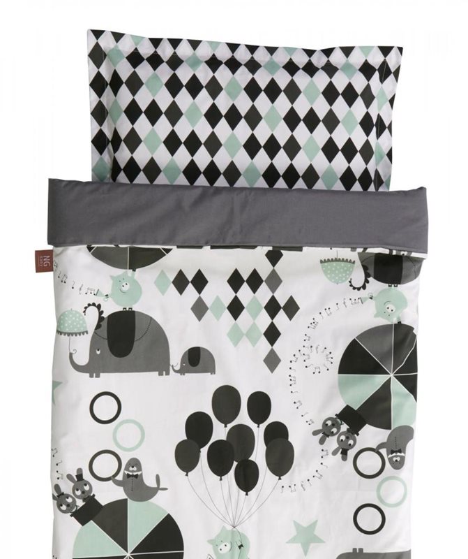NG Baby påslakanset junior/vuxen, circus black