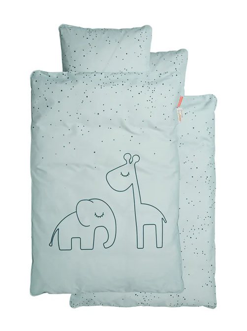 Done by Deer påslakanset Dreamy Dots vagn/vagga, blå