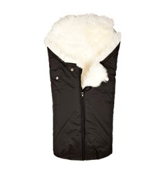 Bozz åkpåse small lammskinn, svart/vit lh