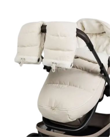 Najell handmuff dun med dragkedja, oat beige