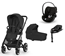 Cybex Talos S Lux duovagn + Cloud G babyskydd + bas, moon black