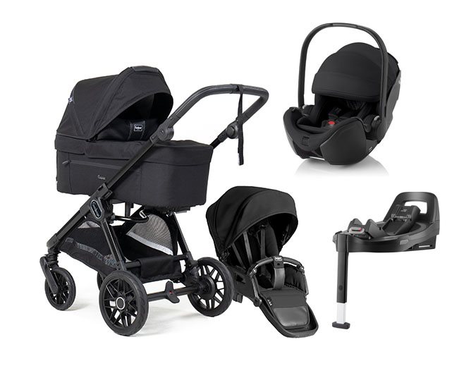 Emmaljunga Sento duovagn Flat+ 2026 + Baby-Safe Pro babyskydd + bas