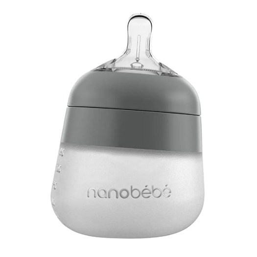 Nanobebe Flexy silikonflaska Anti-kolik 150 ml, grå