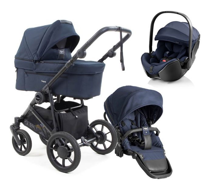 Emmaljunga Super Sonic duovagn + Britax Römer Baby-Safe Pro babyskydd