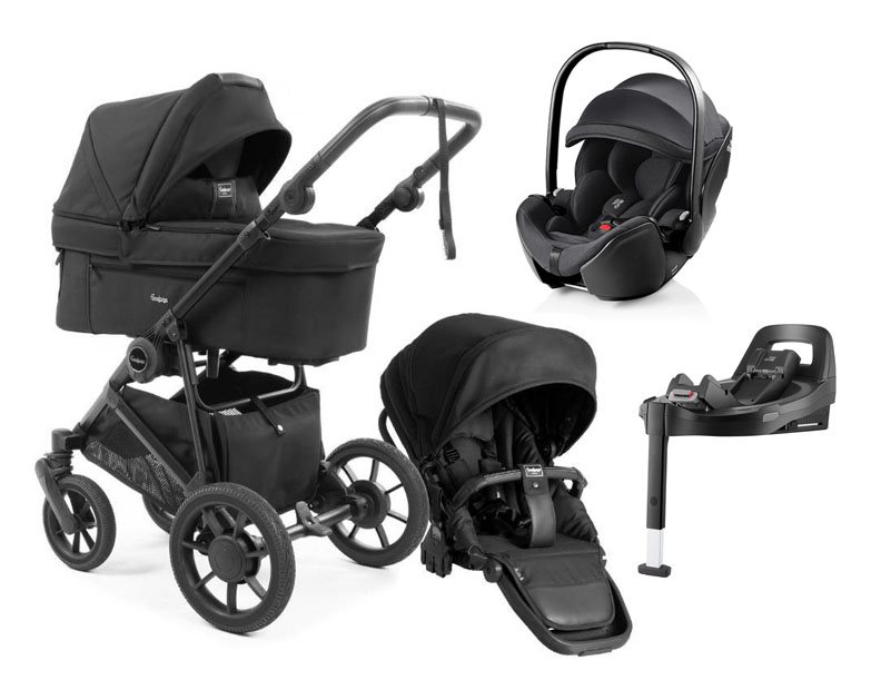 Emmaljunga Super Sonic duovagn + Britax Römer Baby-Safe Pro babyskydd + isofixbas