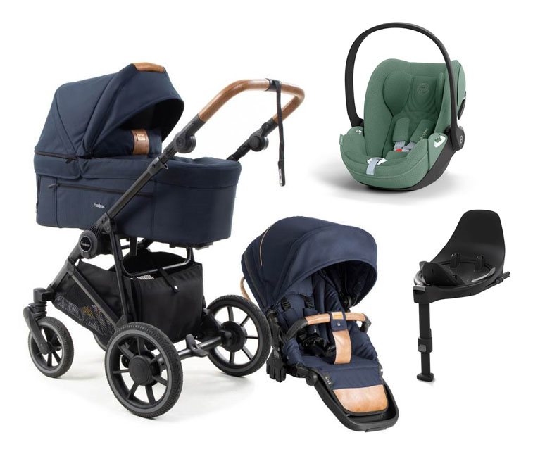 Emmaljunga Super Sonic duovagn + Cybex Cloud T babyskydd + isofixbas