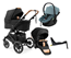 Emmaljunga Super Sonic duovagn + Thule Maple babyskydd + isofixbas