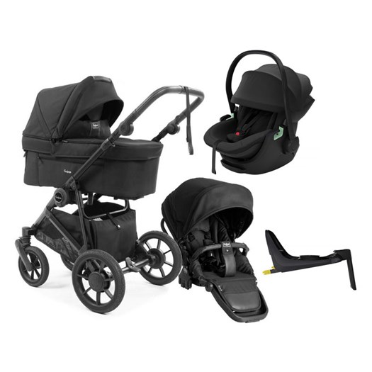 Emmaljunga Super Sonic duovagn + Thule Maple babyskydd + isofixbas