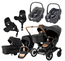 Emmaljunga Double Sento tvillingvagn 2026 + Maxi-Cosi Pebble 360 babyskydd + bas