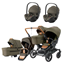 Emmaljunga Double Sento tvillingvagn Flat+ 2026 + Britax Römer Baby-Safe Pro babyskydd